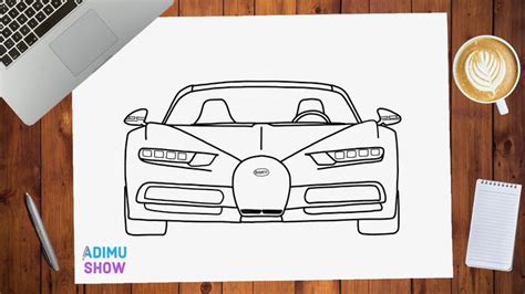 How To Draw Bugatti Chiron ( front view) - YouTube | Bugatti chiron, Bugatti, Bugati car