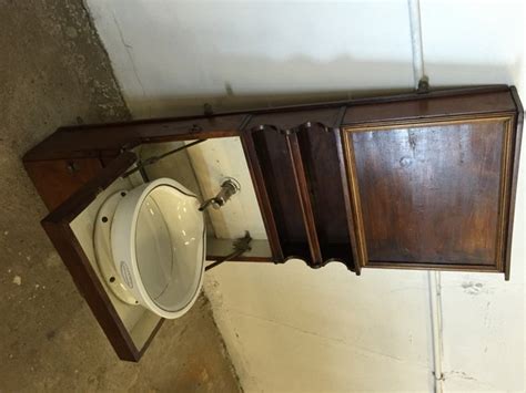 Rare segreter ship's toilet table, end of 1800 early 1900, with ceramic ...