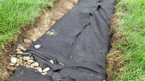 Drainage Filter Fabric Installation for a French Drain System - YouTube