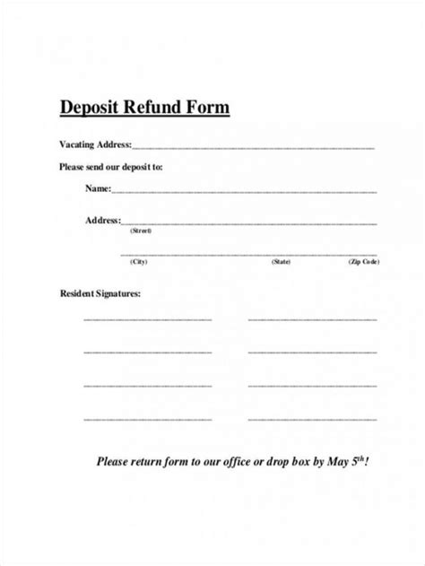 Get Our Sample of Security Deposit Return Form Template for Free