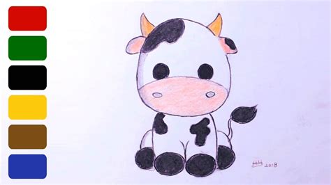 How to Draw a Cow Calf - Step by Step - YouTube