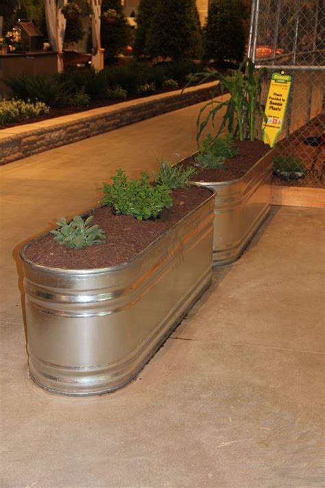 Another example of a water trough planter. Would be a good way to keep rabbits out of the plants ...