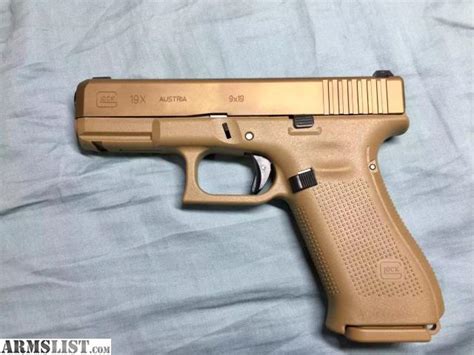 ARMSLIST - For Sale: Glock 19x Gen 5 w/ Glock Night Sights Coyote Tan ...