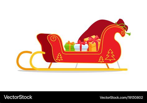 Christmas sleigh with presents Royalty Free Vector Image