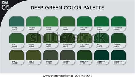 Deep Green Color Guide Palette Color Stock Vector (Royalty Free) 2297541651 | Shutterstock