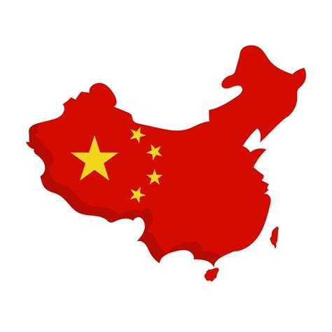 China flag map icon. Mainland China. Vector. 27739228 Vector Art at ...