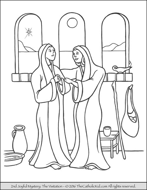 Joyful Mysteries Rosary Coloring Pages - The Catholic Kid