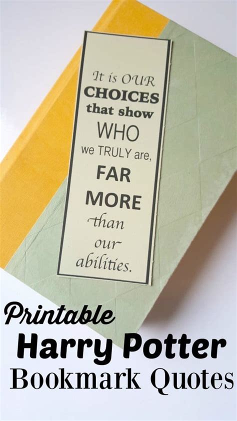 FREE Harry Potter Bookmarks Book Quotes Inspired Printable