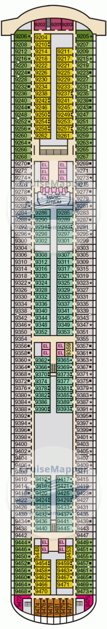 Carnival Magic deck 9 plan | CruiseMapper