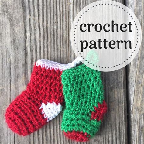 Crochet Christmas Stocking Ornament Pattern, Crochet Ornament ...