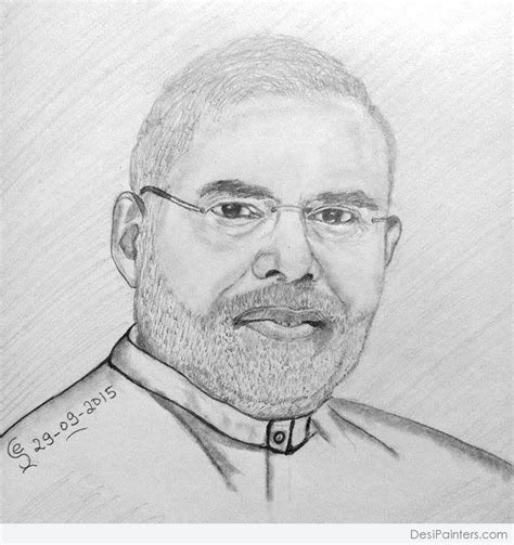 Pencil Sketch Of PM Narendra Modi | DesiPainters.com