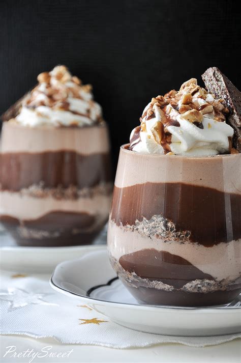 Chocolate hazelnut dessert in a glass