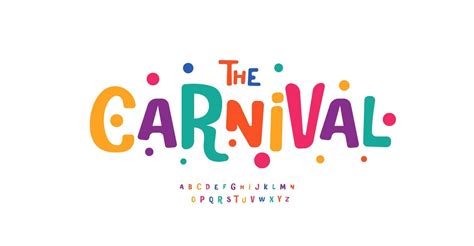 Carnival colorful alphabet, playful letters, funny festival font for ...