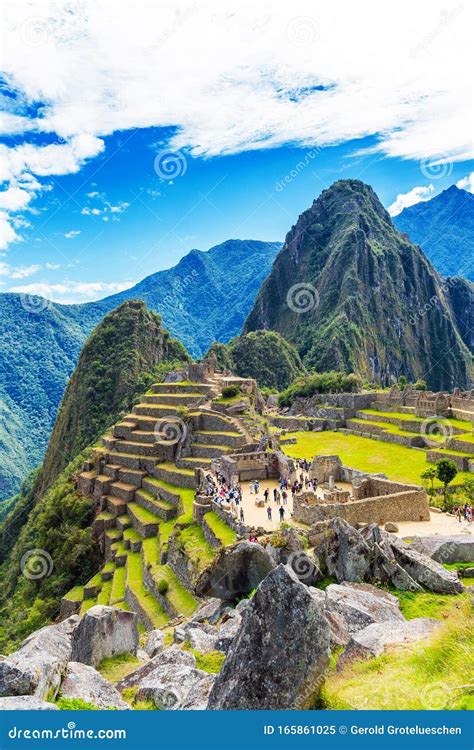 View of the Ancient City of Machu Picchu, Peru. Vertical Stock Image ...