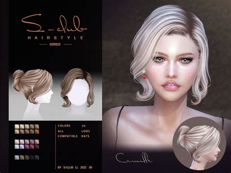 The Sims Resource - Elegante updo hairstyle (Camille020922) | Sims hair ...