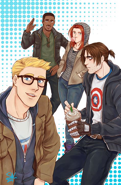 [Image: Steve Rogers, Bucky Barnes, Natasha... - things for thingswithwings