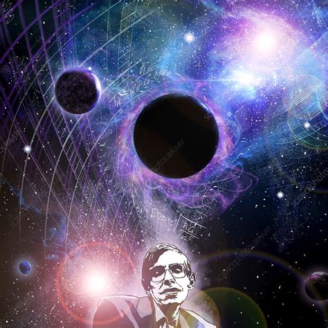 Hawking and black holes, illustration - Stock Image - C030/3037 ...