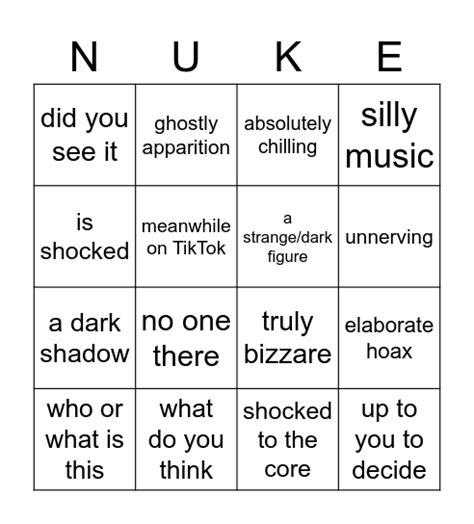 Nuke's Top 5 Bingo Card