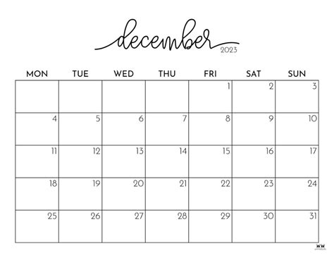 December 2023 Calendar Monday Start - Get Calendar 2023 Update