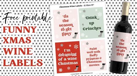 4 Free Printable Christmas Wine Labels - Lovely Planner