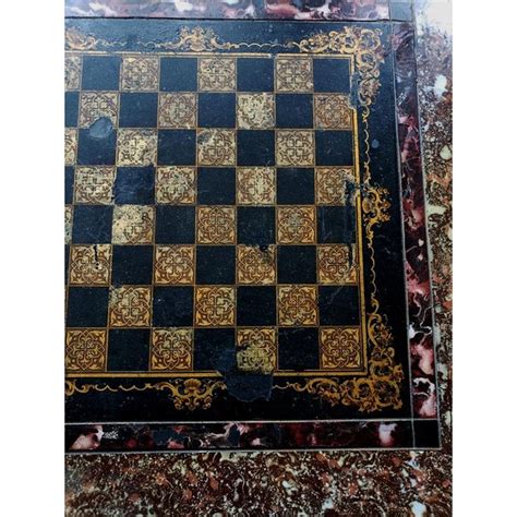 Antique American Faux Marble Painted Slate Chess Game Board | Chairish