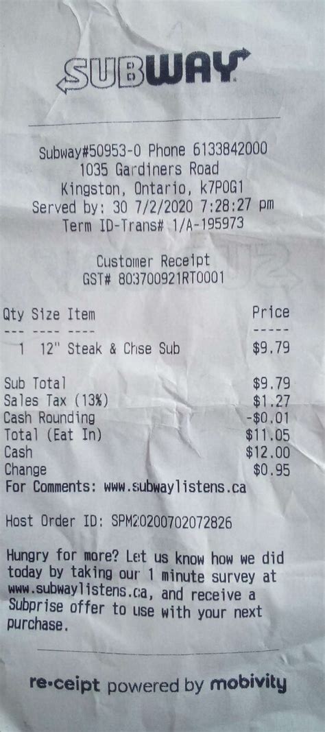 SUBWAY, Kingston - 1035 Gardiner's Rd - Menu, Prices & Restaurant Reviews - Order Online Food ...