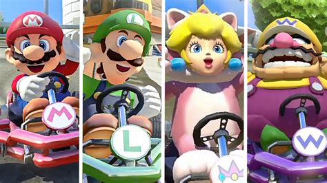 Mario Kart 8 Deluxe - All Characters Winning Animations - YouTube