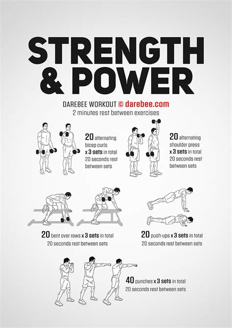 Strength & Power Workout | Dumbell workout, Workout labs, Strength workout
