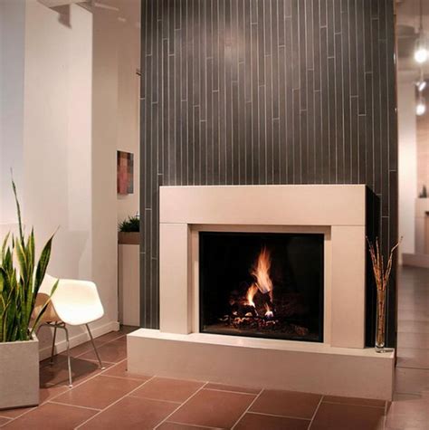 fireplace-surround-ideas-Modern-fireplace-cast-concrete-tiles-western-theme, Pho… | Contemporary ...