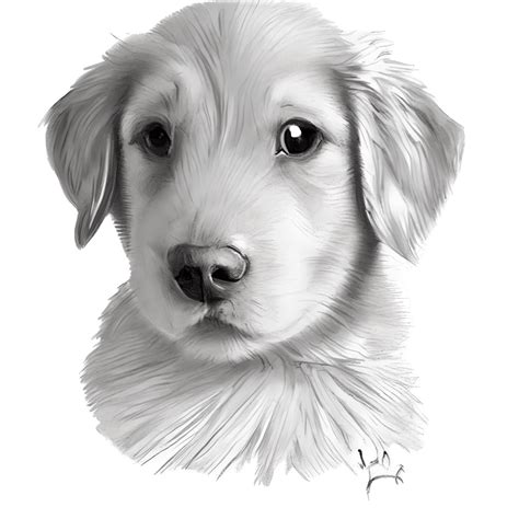 Golden Retriever Pencil Sketch · Creative Fabrica