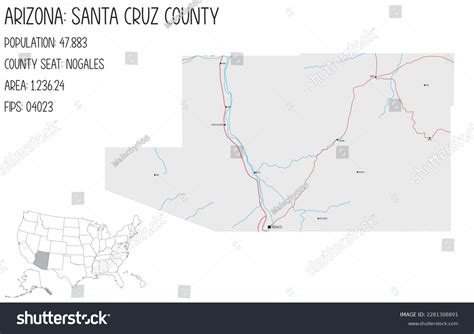 Large Detailed Map Santa Cruz County Stock Vector (Royalty Free) 2281308891 | Shutterstock