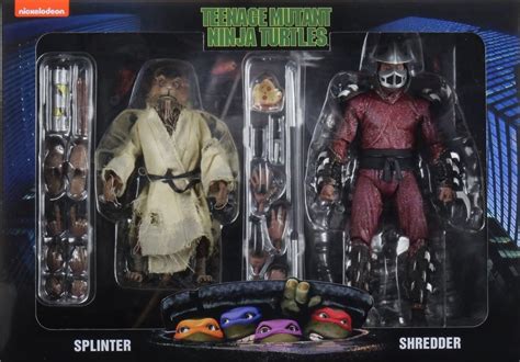 NECA TMNT Teenage Mutant Ninja Turtles Movie Splinter Vs Shredder 2-Pack Figure ...