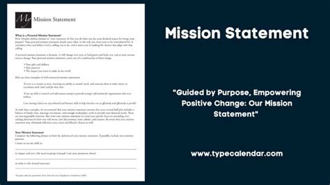 Free Printable Mission Statement Templates [Word, PDF] Generator