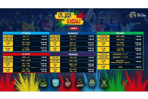 Cpl Cricket 2024 Schedule - Inga Regina