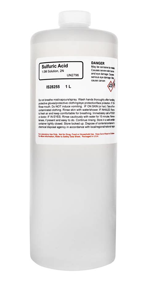 Sulfuric Acid Solution, 1000mL - 1M - The Curated Chemical Collection ...