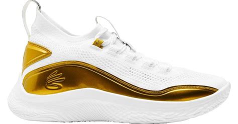 Under Armour Curry Flow 8 Basketball Shoes in Gold/White (White) for ...