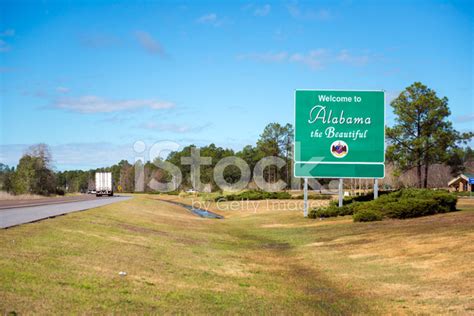 Welcome To Alabama Sign On I-10 Stock Photo | Royalty-Free | FreeImages