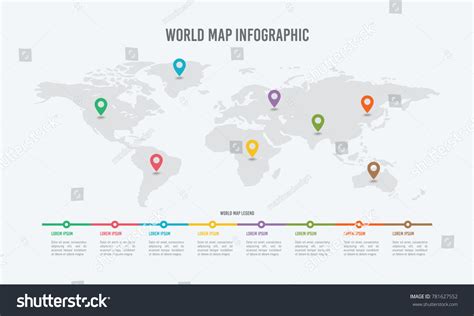 World Map Infographic Legend Template Design Stock Vector (Royalty Free ...