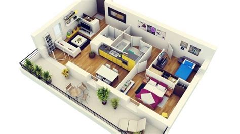 50 plans en 3D d'appartement et de maisons intégrant deux chambres, ils vous apporteront des ...