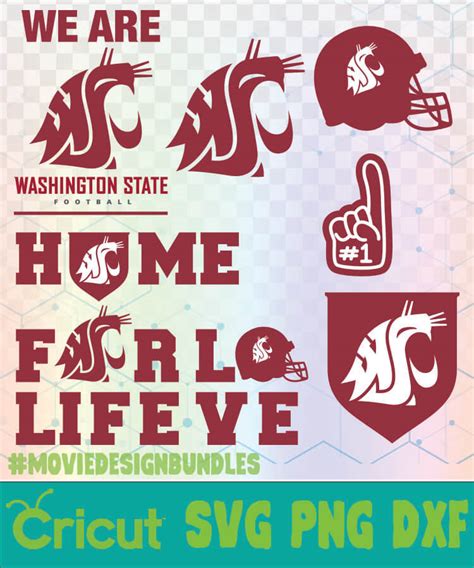 WASHINGTON STATE COUGARS FOOTBALL NCAA LOGO SVG, PNG, DXF - Movie ...