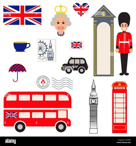 England vector traditional symbols Stock Vector Art & Illustration ...