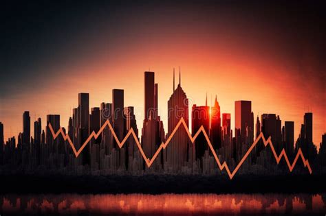 Declining Graphs of a Stock Market Crash Overlap Modernistic City ...