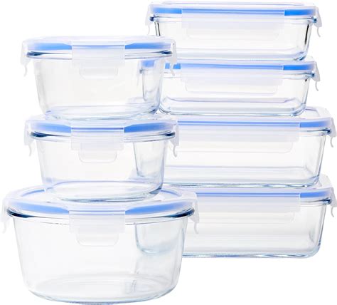 Amazon.com: Amazon Basics Glass Locking Lids Food Storage Containers ...