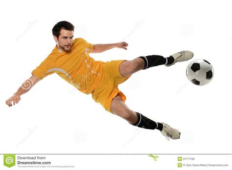 Soccer Player Kicking Ball. Isolated over white background #Sponsored ...