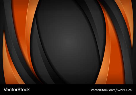 Abstract dynamic orange and black combination Vector Image