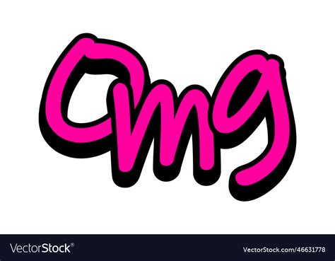 Omg street art sticker Royalty Free Vector Image