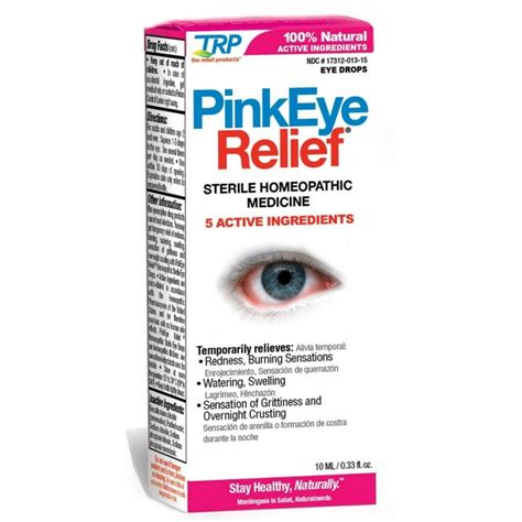 The Relief Products Pink Eye Relief Homeopathic Sterile Eye Drops 0.33 ...