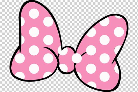 Pink and white Minnie Mouse bow, Minnie Mouse Mickey Mouse Max Goof, minnie mouse, brush Footed ...