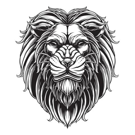 design vector lion head black and white version 12968702 Vector Art at Vecteezy