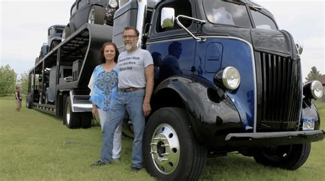 1947 Ford COE semi with classic car trailer, interview with the owners - Pickup Truck +SUV Talk